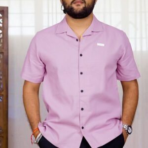 Eszett Oversized Cuban Collar Cotton Shirt for Men