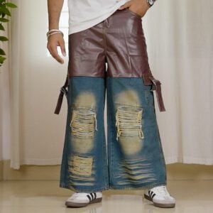 Rough&Ready Highly Distressed Light Fade Jeans for Men