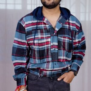 The Indian Garage Co. Checked Hooded Boxy Shirt for Men