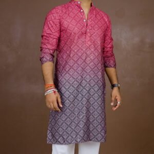 Jompers Floral Printed Sequinned Floral Kurta for Men