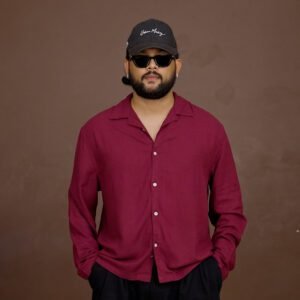 VASTRADO Classic Boxy Casual Maroon Shirt for men