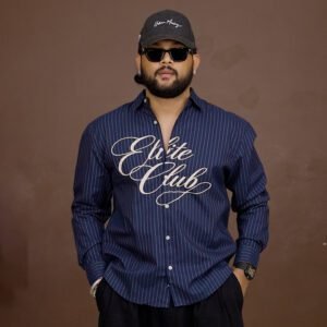 Powerlook Navy Striped Casual Shirt for men