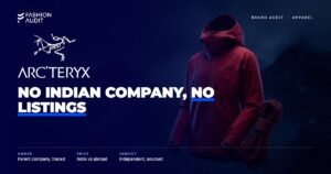 Arc'teryx brand audit by FashionAudit: Arc'teryx logo over a technical mountain jacket with a climbing rope