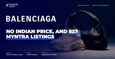 Balenciaga brand audit by FashionAudit: Balenciaga logo over an oversized chunky sneaker with a thick layered sole
