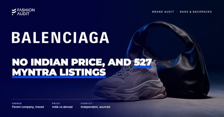 Balenciaga brand audit by FashionAudit: Balenciaga logo over an oversized chunky sneaker with a thick layered sole