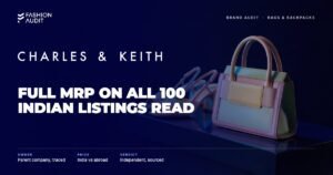Charles & Keith brand audit by FashionAudit: Charles & Keith logo over a pastel handbag and block-heel sandals