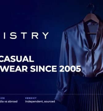 Chemistry brand audit by FashionAudit: Chemistry logo and the headline “Mumbai Casual Womenswear Since 2005” over a chic women's satin blouse and a pleated skirt hanging against a plaster wall