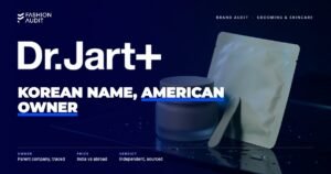 Dr. Jart+ brand audit by FashionAudit: Dr. Jart+ logo over a soothing face cream jar and a sheet mask