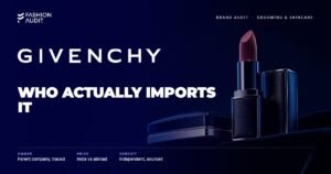 Givenchy Beauty brand audit by FashionAudit: Givenchy Beauty logo over a luxury lipstick and powder compact on velvet