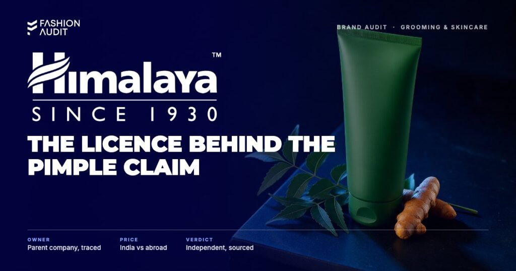 Himalaya brand audit by FashionAudit: Himalaya logo over a herbal face wash with neem leaves and turmeric