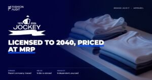 Jockey brand audit by FashionAudit: Jockey logo over soft cotton innerwear and lounge t-shirts neatly folded on a white shelf