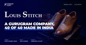 Louis Stitch brand audit by FashionAudit: Louis Stitch logo over tan leather oxford shoes and a belt