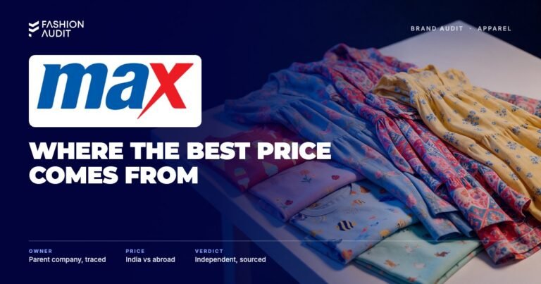 Max Fashion brand audit by FashionAudit: Max Fashion logo over colourful family casualwear
