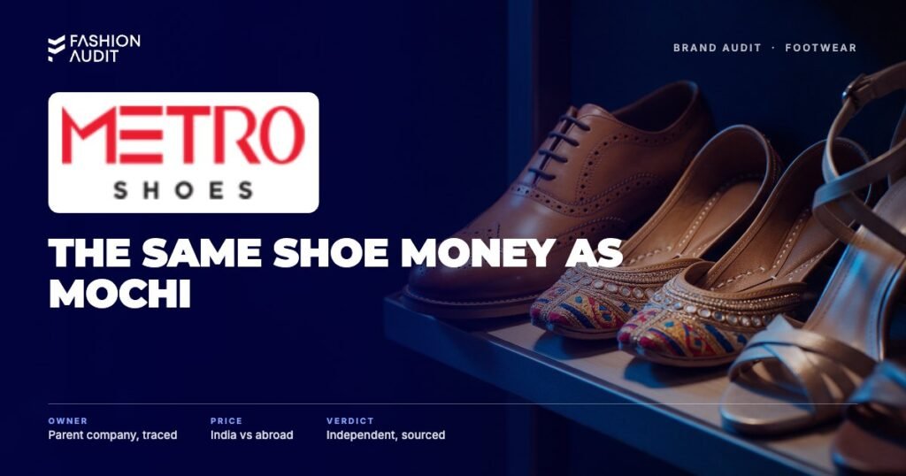 Metro Shoes brand audit by FashionAudit: Metro Shoes logo over a polished tan brogue
