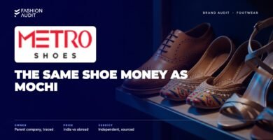 Metro Shoes brand audit by FashionAudit: Metro Shoes logo over a polished tan brogue