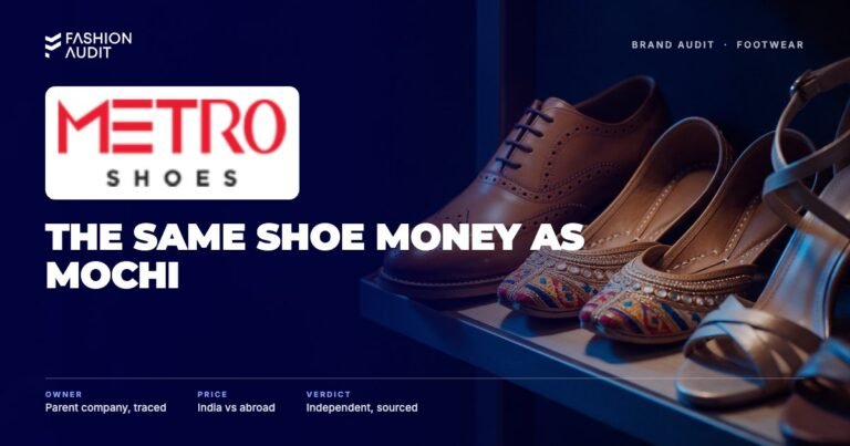 Metro Shoes brand audit by FashionAudit: Metro Shoes logo over a polished tan brogue