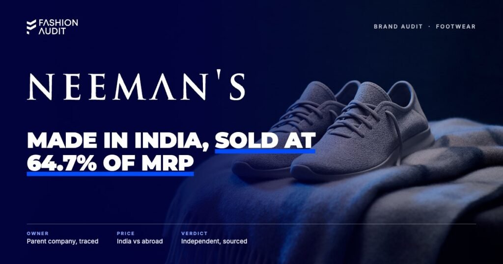 Neeman's brand audit by FashionAudit: Neeman's logo over lightweight knit casual sneakers