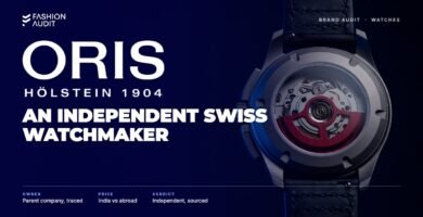 Oris brand audit by FashionAudit: Oris logo over a Swiss pilot-style automatic watch
