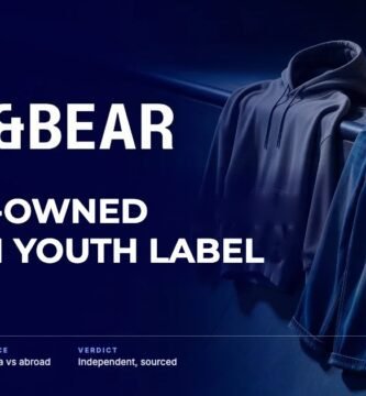 Pull & Bear brand audit by FashionAudit: Pull & Bear logo and the headline “Inditex-Owned Spanish Youth Label” over an oversized plain hoodie