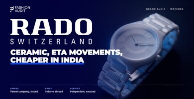 Rado brand audit by FashionAudit: Rado logo over a high-tech ceramic watch