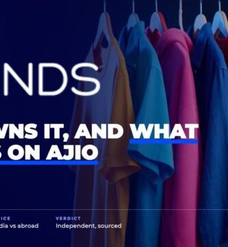 Reliance Trends: who owns it, what it costs on Ajio, and what the label says brand audit by FashionAudit: Reliance Trends: who owns it, what it costs on Ajio, and what the label says logo over affordable colourful family casualwear on store hangers