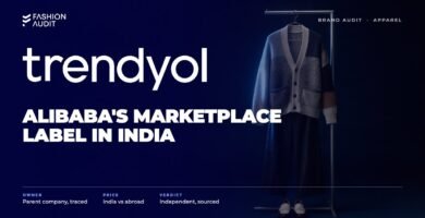 Trendyol brand audit by FashionAudit: Trendyol logo over a trendy knit cardigan
