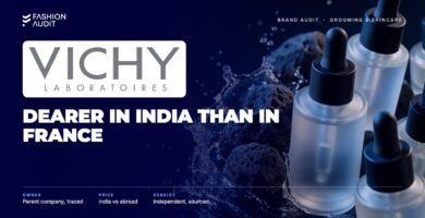 Vichy brand audit by FashionAudit: Vichy logo over mineral serum dropper bottles