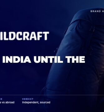 Wildcraft brand audit by FashionAudit: Wildcraft logo over a hiking rucksack at a mountain campsite