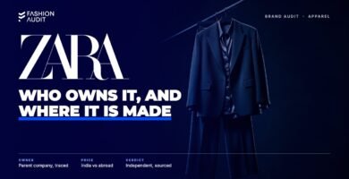 Zara brand audit by FashionAudit: Zara logo over a sharp oversized blazer